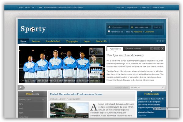 IT Sporty - May 09 Joomla Template