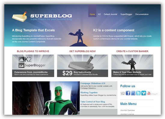 SuperBlog - Joomla! Blog Template